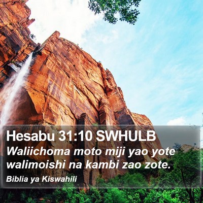 Hesabu 31:10 SWHULB Bible Verse Image