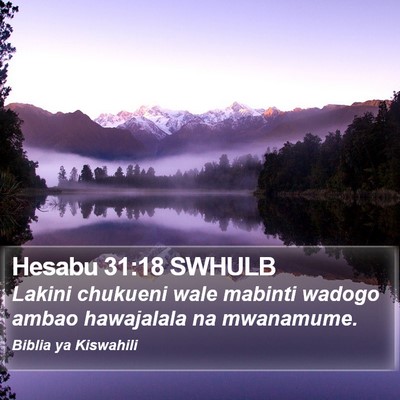 Hesabu 31:18 SWHULB Bible Verse Image