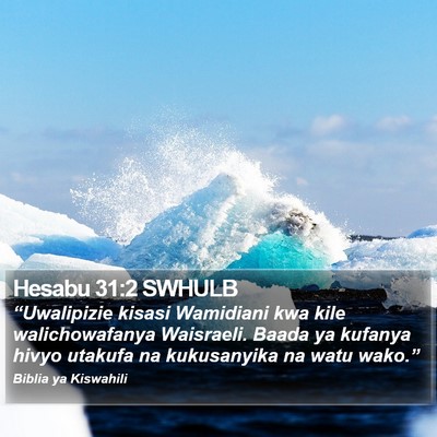 Hesabu 31:2 SWHULB Bible Verse Image