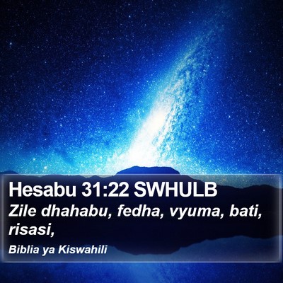 Hesabu 31:22 SWHULB Bible Verse Image