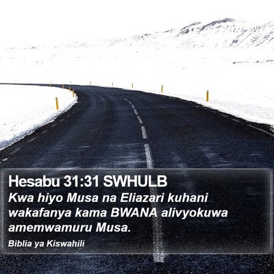 Hesabu 31:31 SWHULB Bible Verse Image
