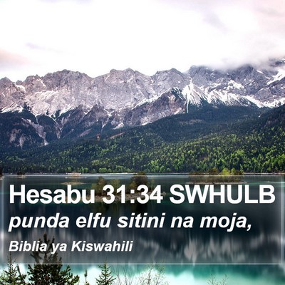 Hesabu 31:34 SWHULB Bible Verse Image