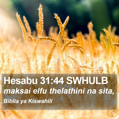 Hesabu 31:44 SWHULB Bible Verse Image