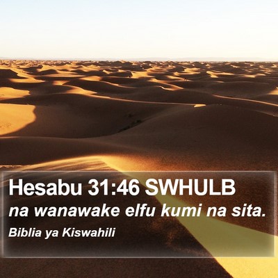 Hesabu 31:46 SWHULB Bible Verse Image