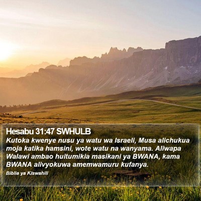 Hesabu 31:47 SWHULB Bible Verse Image