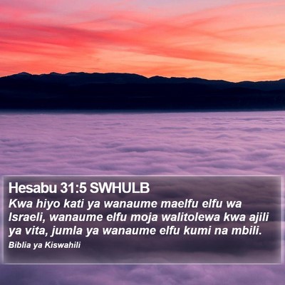 Hesabu 31:5 SWHULB Bible Verse Image