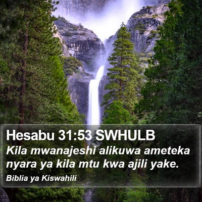 Hesabu 31:53 SWHULB Bible Verse Image