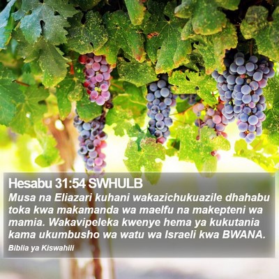 Hesabu 31:54 SWHULB Bible Verse Image