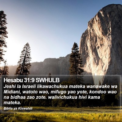 Hesabu 31:9 SWHULB Bible Verse Image