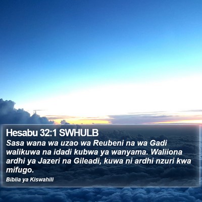 Hesabu 32:1 SWHULB Bible Verse Image