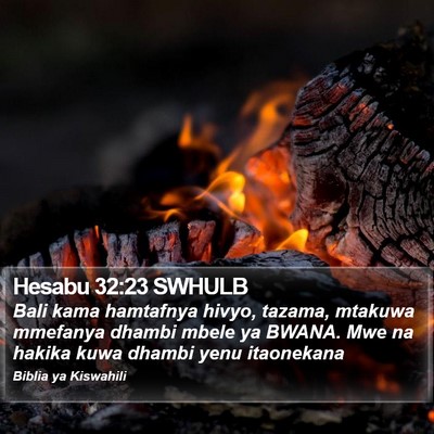 Hesabu 32:23 SWHULB Bible Verse Image
