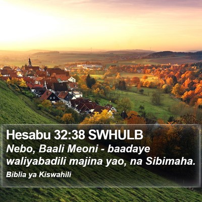 Hesabu 32:38 SWHULB Bible Verse Image