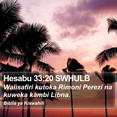 Hesabu 33:20 SWHULB Bible Verse Image
