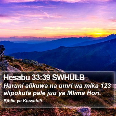 Hesabu 33:39 SWHULB Bible Verse Image