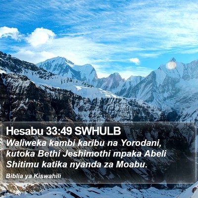 Hesabu 33:49 SWHULB Bible Verse Image