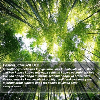 Hesabu 33:54 SWHULB Bible Verse Image