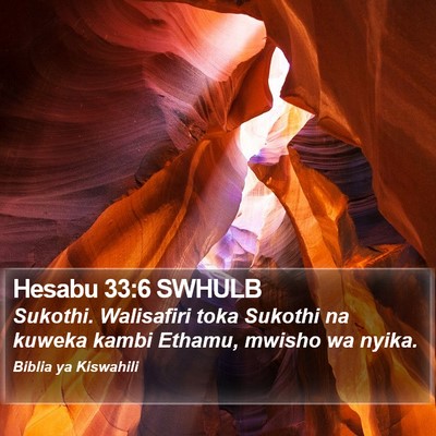 Hesabu 33:6 SWHULB Bible Verse Image