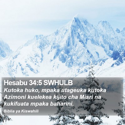 Hesabu 34:5 SWHULB Bible Verse Image