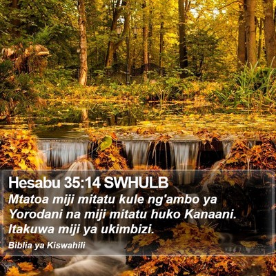 Hesabu 35:14 SWHULB Bible Verse Image