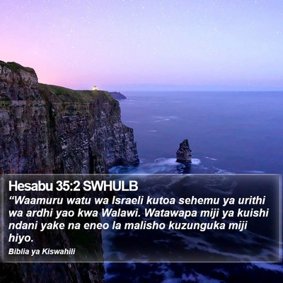 Hesabu 35:2 SWHULB Bible Verse Image