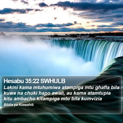 Hesabu 35:22 SWHULB Bible Verse Image