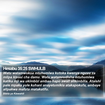 Hesabu 35:25 SWHULB Bible Verse Image