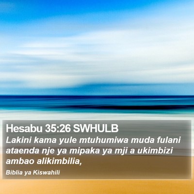 Hesabu 35:26 SWHULB Bible Verse Image