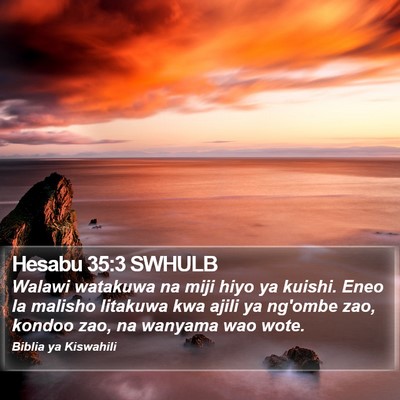 Hesabu 35:3 SWHULB Bible Verse Image