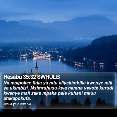 Hesabu 35:32 SWHULB Bible Verse Image