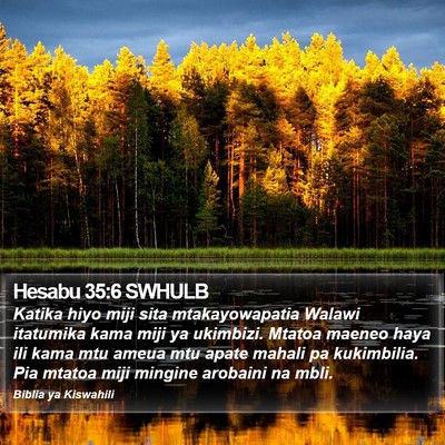 Hesabu 35:6 SWHULB Bible Verse Image