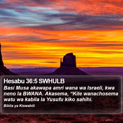 Hesabu 36:5 SWHULB Bible Verse Image