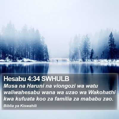 Hesabu 4:34 SWHULB Bible Verse Image