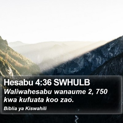Hesabu 4:36 SWHULB Bible Verse Image