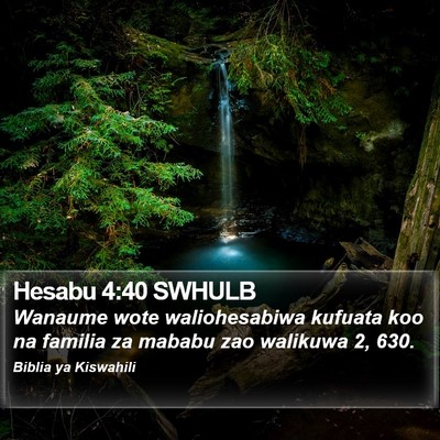Hesabu 4:40 SWHULB Bible Verse Image