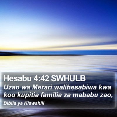 Hesabu 4:42 SWHULB Bible Verse Image