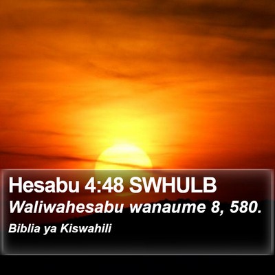 Hesabu 4:48 SWHULB Bible Verse Image