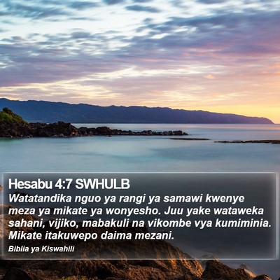 Hesabu 4:7 SWHULB Bible Verse Image