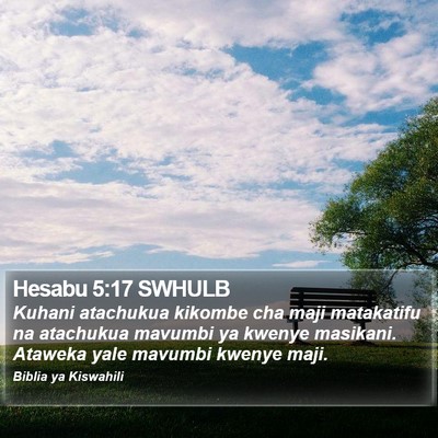 Hesabu 5:17 SWHULB Bible Verse Image