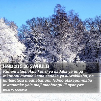 Hesabu 5:26 SWHULB Bible Verse Image