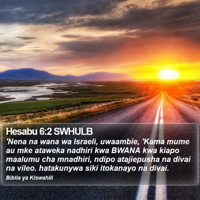 Hesabu 6:2 SWHULB Bible Verse Image