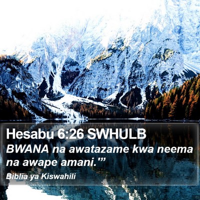 Hesabu 6:26 SWHULB Bible Verse Image
