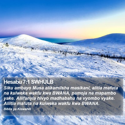 Hesabu 7:1 SWHULB Bible Verse Image