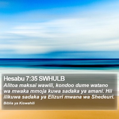 Hesabu 7:35 SWHULB Bible Verse Image