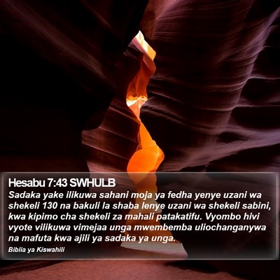 Hesabu 7:43 SWHULB Bible Verse Image