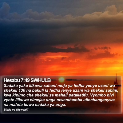 Hesabu 7:49 SWHULB Bible Verse Image