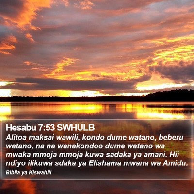 Hesabu 7:53 SWHULB Bible Verse Image