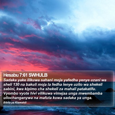 Hesabu 7:61 SWHULB Bible Verse Image