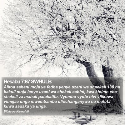 Hesabu 7:67 SWHULB Bible Verse Image