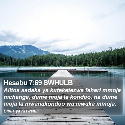 Hesabu 7:69 SWHULB Bible Verse Image