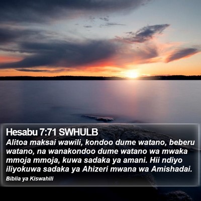 Hesabu 7:71 SWHULB Bible Verse Image